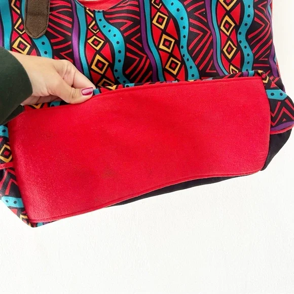 Laurel Burch Colorful Cats Artsy Canvas Shoulder Bag Tote Purse - Picture 7 of 7